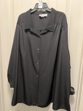 A Personal Touch Black Long Sleeved Silky Blouse Size 4X